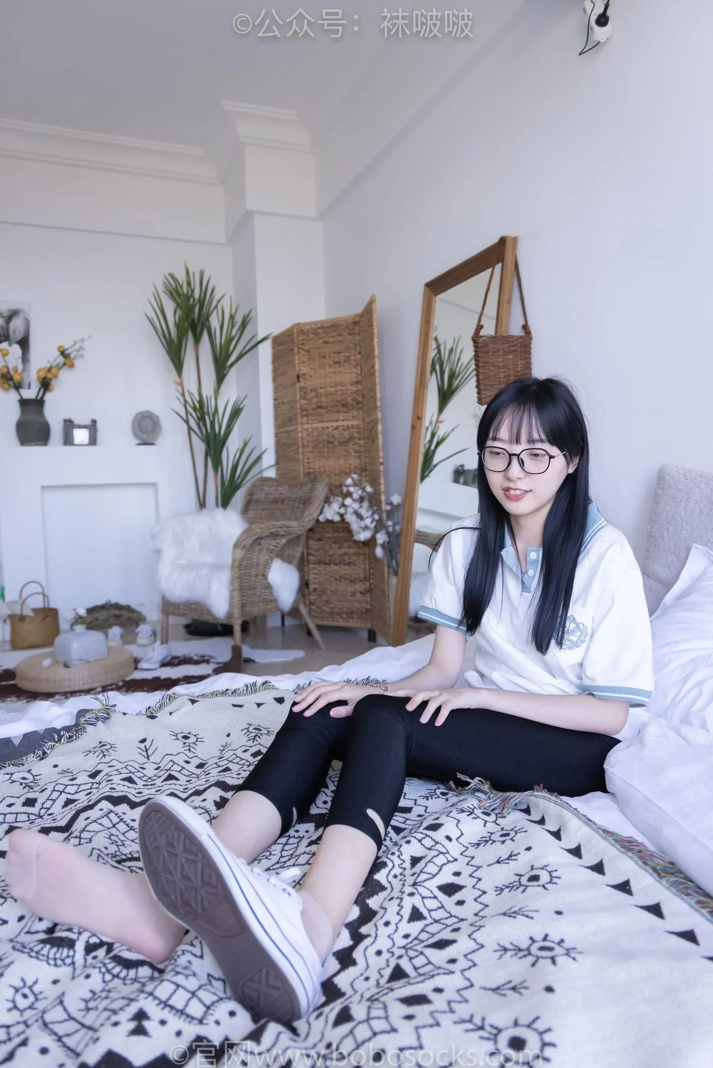 [BoBoSocks袜啵啵]NO.044 稚予-贝壳头、匡威帆布鞋、短肉丝 [154P]插图8